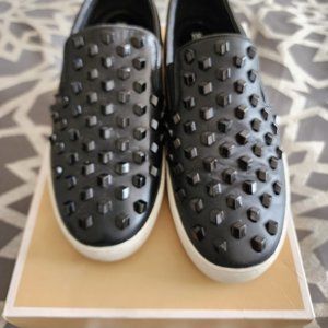 Michael Kors Keaton Studded Leather Slip-On Sneaker